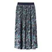 Geplooide Midi Rok Grafische Print Betty & Co , Blue , Dames