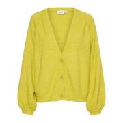 Gebreid Vest met Pofmouwen Celery Saint Tropez , Yellow , Dames