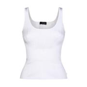 Witte Gebreide Tank Top Sculptuureffect Mugler , White , Dames