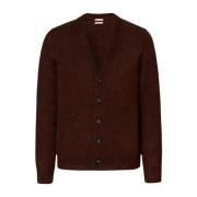 Mohair Silk Cardigan G5 Stitch Massimo Alba , Brown , Heren