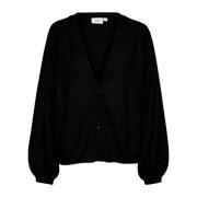 Zwarte Cardigan met Pofmouwen Saint Tropez , Black , Dames