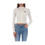 Witte Sweater Trendy Modieus Veelzijdig Tommy Jeans , White , Dames