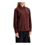 Matte Finish Cotton Shirt Lemaire , Red , Dames