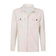 Wollen Overshirt Niet Omkeerbaar Eleventy , Beige , Heren