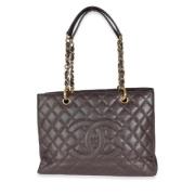 Pre-owned Leather totes Chanel Vintage , Brown , Dames