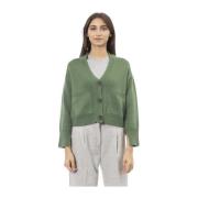 Cardigan met knoopsluiting en zakken Alpha Studio , Green , Dames