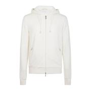 Cashmere Hoodie Full Zip Jersey Eleventy , White , Heren