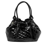 Pre-owned Leather totes Burberry Vintage , Black , Dames