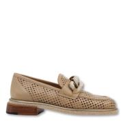 Leren Loafer Pertini , Beige , Dames