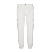 Cargo Stretch Katoenen Broek Eleventy , White , Heren