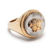 Goud Palladium Metalen Ring Versace , Yellow , Dames