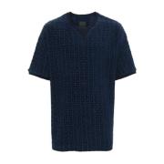 Blauwe T-shirts en Polos met 4G Patroon Givenchy , Blue , Heren