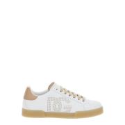 Witte Sneakers met Portofino Logo Dolce & Gabbana , White , Heren