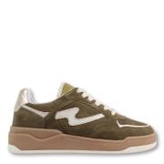 Groene Retro Sneakers met Metallic Details Via Vai , Brown , Dames