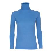 Geribbelde coltrui, veelzijdig en trendy Vicario Cinque , Blue , Dames