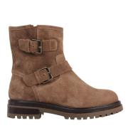 Taupe Biker Boots met Zijrits Julie Dee , Brown , Dames