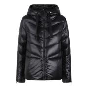 Nylon Chevron-Quilted Down Jacket Herno , Black , Dames