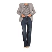 Donkerblauwe Straight Fit Denim Broek Mason's , Blue , Dames