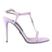 Paarse Leren Enkelband Hakken Sandalen Dolce & Gabbana , Purple , Dame...