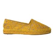 Gele Kant Espadrille Loafers Platte Schoenen Dolce & Gabbana , Yellow ...