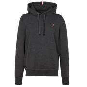 Donkergrijze Hoody met Geborduurde Logo's Tommy Hilfiger , Gray , Here...