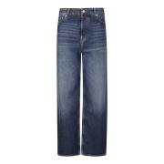 Wide Leg Rigid Denim Izey Jeans Ganni , Blue , Dames