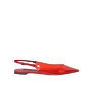 Rode PVC Slingback Flats Sandalen Dolce & Gabbana , Red , Dames