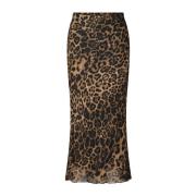 Luipaardprint Mesh Rok Riani , Brown , Dames