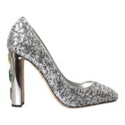 Zilveren Paillet Kristal Hakken Pumps Dolce & Gabbana , Gray , Dames