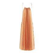 Gouden Zijden Jurk Mouwloos Kant Sluiting Stella McCartney , Yellow , ...