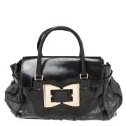 Pre-owned Leather totes Gucci Vintage , Black , Dames