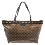 Pre-owned Leather totes Gucci Vintage , Beige , Dames