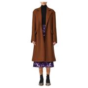 Luxe Chestnut Wool Overcoat Plan C , Brown , Dames