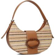 Kameel Handtas met Raffia Detail Noa Harmon , Beige , Dames