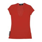 Rood Katoenen Logo T-Shirt Ss22 Dsquared2 , Red , Dames