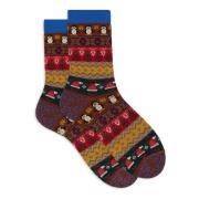 Kerstwol Sokken Kort Bruin Gallo , Multicolor , Dames