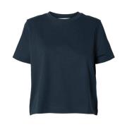 Zwart Boxy Tee Essential Selected Femme , Blue , Dames