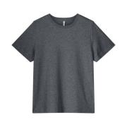 Metallic Coated Jersey V-Neck Top Summum Woman , Gray , Dames