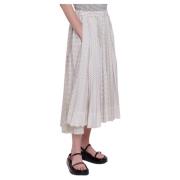 Geplooide rok met asymmetrische zoom Plan C , White , Dames