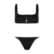 Zwart Logo Bikini Rits Ondergoed Off White , Black , Dames