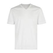 V-hals T-shirt Eleventy , White , Heren