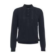 Blauwe Gebreide Trui Aw24 Roberto Collina , Blue , Heren