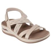 Stijlvolle platte sandalen voor vrouwen Skechers , Beige , Dames