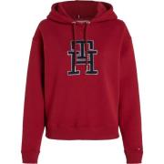 Rode Hoodie Imd Reg Stijl Tommy Hilfiger , Red , Dames