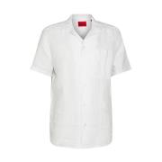 Korte Mouw Overhemd Hugo Boss , White , Heren