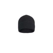 Zwarte Yak Beanie Ribgebreid Isabel Benenato , Black , Heren