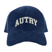 Velvet Baseball Cap met Gestikt Logo Autry , Blue , Heren