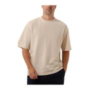 Beige Loose Fit O-Neck Tee Selected Homme , Beige , Heren