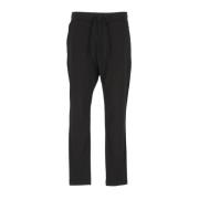 Zwarte Slim-Fit Katoenen Broek met Elastische Taille C.p. Company , Bl...