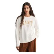 Vrouw Logo C-Neck Sweat Eierschaal - S Gant , White , Dames